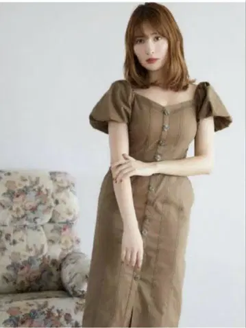 herlipto Puff Sleeve Midi Dress