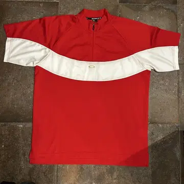 OAKLEY 골프 오클리 하프 지퍼 반팔 폴로셔츠 사이즈 L 자수