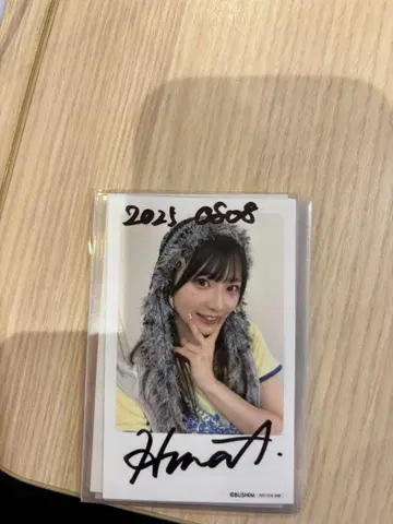 폴라로이드풍 포토 카드 아오키 하루나 친필 사인 2