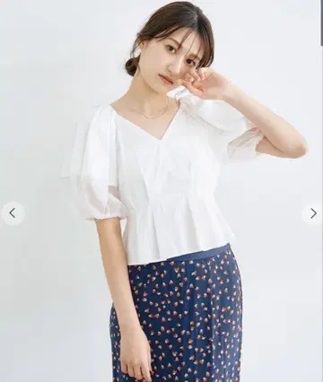 COCO DEAL 볼륨 소매 페플럼 블라우스