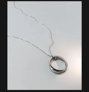 금속 알레르기 방지 [ieLS] 스테인리스 2연 써클 목걸이 silver