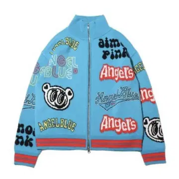 atmos pink x ANGEL BLUE 올 패턴 니트 블루종