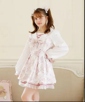 LIZLISA 리즈리사 sewing bear 패턴 핑크