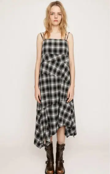 SLY ASYMMETRY HEM CHECK 원피스 미사용