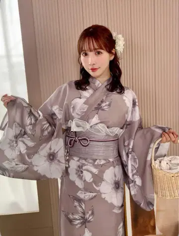 [새상품] [익명 배송] 수채화 꽃무늬 유카타 세트