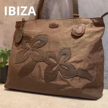 [새상품급] IBIZA 이비사 숄더백 토트 꽃무늬 브라운 나일론
