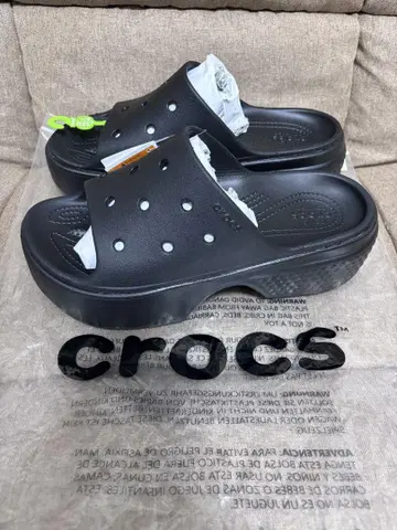 crocs 스톰프 슬라이드 샌들 블랙 25cm