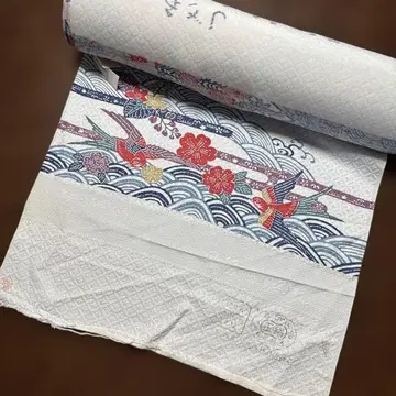 단고 치리멘 정견 손으로 그린 형화 염색 반물