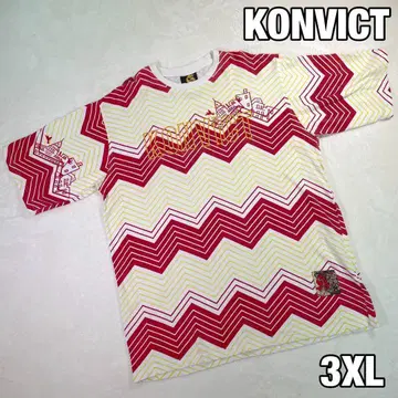 [ KONVICT ] 지그재그 보더 아트 t셔츠 빅 실루엣 3XL
