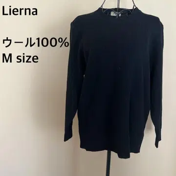 [ Lierna ] 울 100% 상의/니트/스웨터/긴팔/네이비/무지