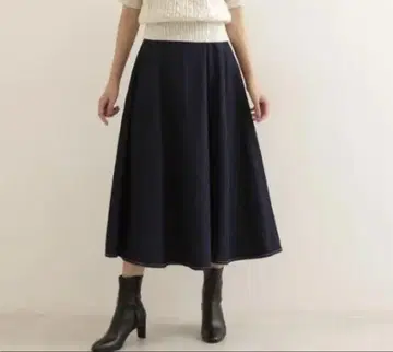 NATURAL BEAUTY BASIC/ 데님 스커트 무릎 기장