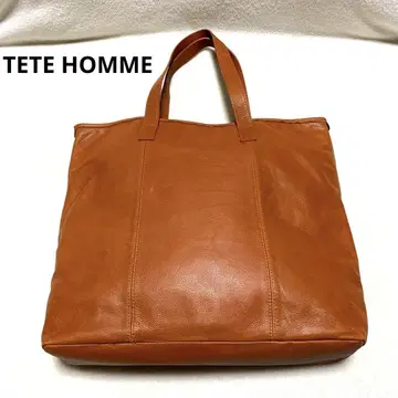 [ TETE HOMME ] 가죽 토트백 카멜 테트옴므 숄더