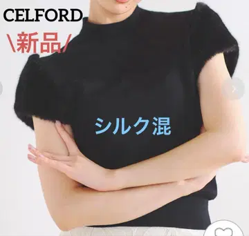 새상품 CELFORD 셀포드 숏 퍼 슬리브 니트 풀오버