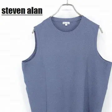 스티븐 아란 니트 베스트 M 사이즈 블루 steven alan