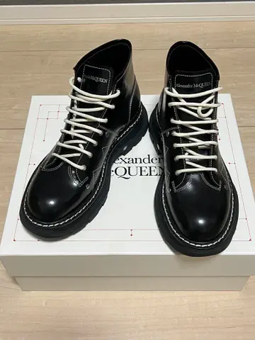 AlexanderMcqueen Blackleatherankleboots