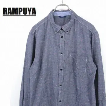 라무야 RAMPUYA 샴브레이 셔츠 버튼다운 장소매 네프 LL