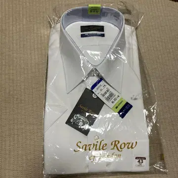 SAVILE ROW 반팔 LL 43 화이트 남성용 와이셔츠