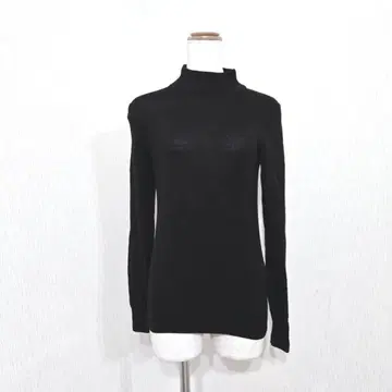 무인양품 MUJI 블랙 울 혼방 터틀넥 긴팔 니트 스웨터 S