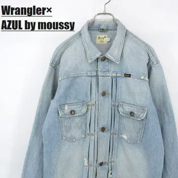 Wrangler 데님 재킷 손상 가공 WS9113 M 블루
