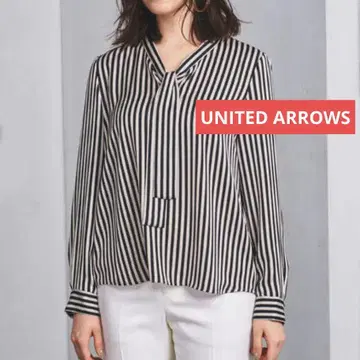 미품 UNITED ARROWS UBCB 런던 스트라이프 포타이 블라우스