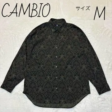 CAMBIO CAMBIO 브로드 셔츠 사이즈 M 페리 전체 패턴 장소매