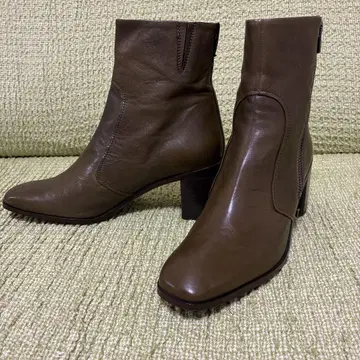여성용 미들 부츠 측면 지퍼