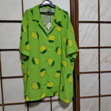 PUNYUS 레몬 패턴 반팔 셔츠 새 제품 태그 포함