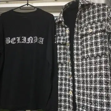 벨린다 블랙 티셔츠 & 트위드 재킷