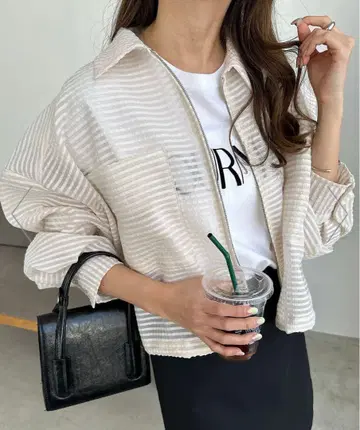 앤드미 시어 셔츠 장소 지퍼 재킷