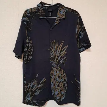 H&M 파인애플 패턴 반팔 아로하 셔츠 M