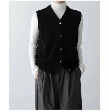 카구레 드라이 코튼 슬리브리스 가디건 블랙