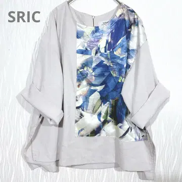 SRIC() 추상 패턴 패널 교체 7부 소매 블라우스