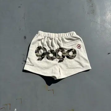 9090 90 로고 마이크로 쇼츠 헤더 화이트