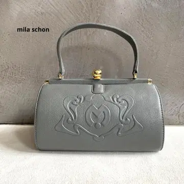 밀라 숀 mila schon 백 그레이 가마구치 핸드백 가죽
