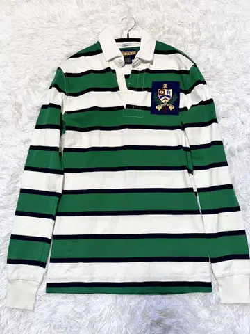 ralph lauren rugby 자수 라거 셔츠 긴팔 피케 셔츠