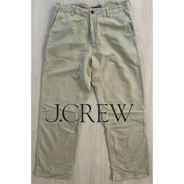 J.CREW 제이크루 리 마 소재 팬츠 면마 혼방 카키 베이지 34