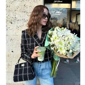 셰러 셰리 5번째 체크 트위드 재킷
