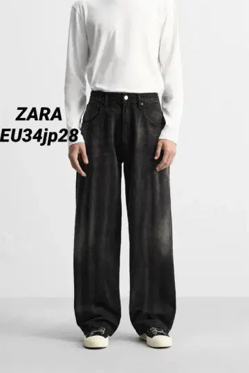 ZARA 바기 핏 스티치 진 EU34 jp28 품절 상품