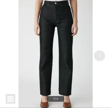 moussy PLAIN JEANS BLK STRAIGHT25 데님 팬츠