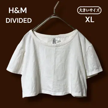 H&M DIVIDED 코튼 크롭드 티셔츠 반팔 XL 대형 사이즈