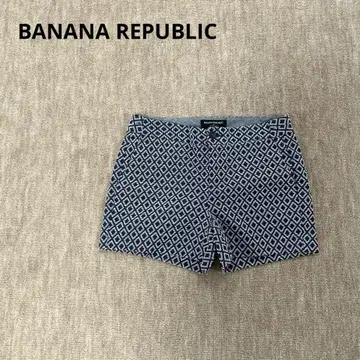 [바나나리퍼블릭] 숏팬츠 큐롯 기하학 패턴 네이비 00