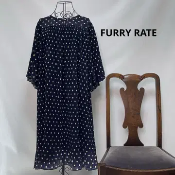 4028 네이비 도트 무늬 쉬폰 원피스 FURRY RATE