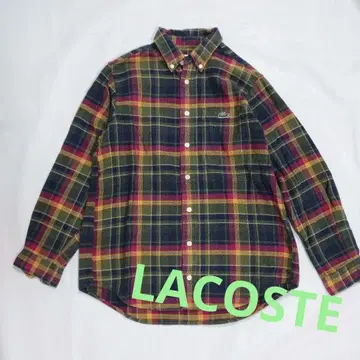 LACOSTE 라코스테 체크 무늬 플란넬 셔츠 긴팔 코튼 면