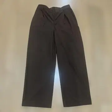 브라운 원턱 와이드 슬랙스 팬츠