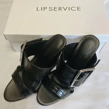 립서비스 LIP SERVICE 와이드 벨트 샌들 블랙 S