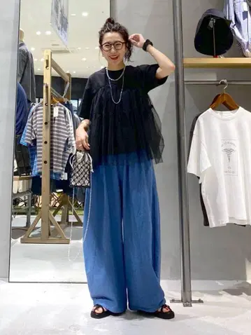 니코앤드 블루 와이드 팬츠
