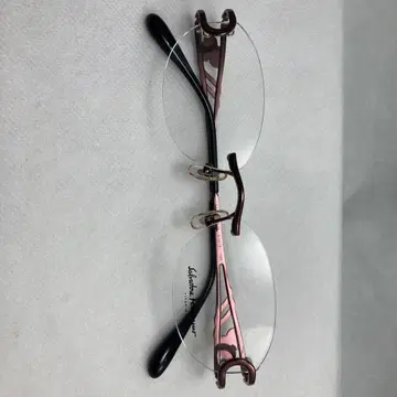 살바토레 페라가모 빨강과 검정 오벌 안경