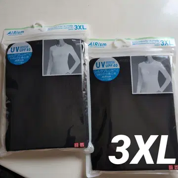 UNlQLOAIRism 크루넥 T 3XL 긴팔 2매 실크 블렌드 블랙