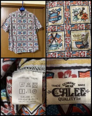 CALEE 셔츠 X-LARGE 일본제 전체 패턴 100% 면 전체 패턴
