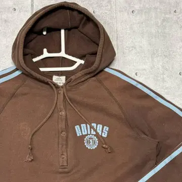 00년대 adidas 헨리넥 후드티 쓰리 스트라이프 아디다스